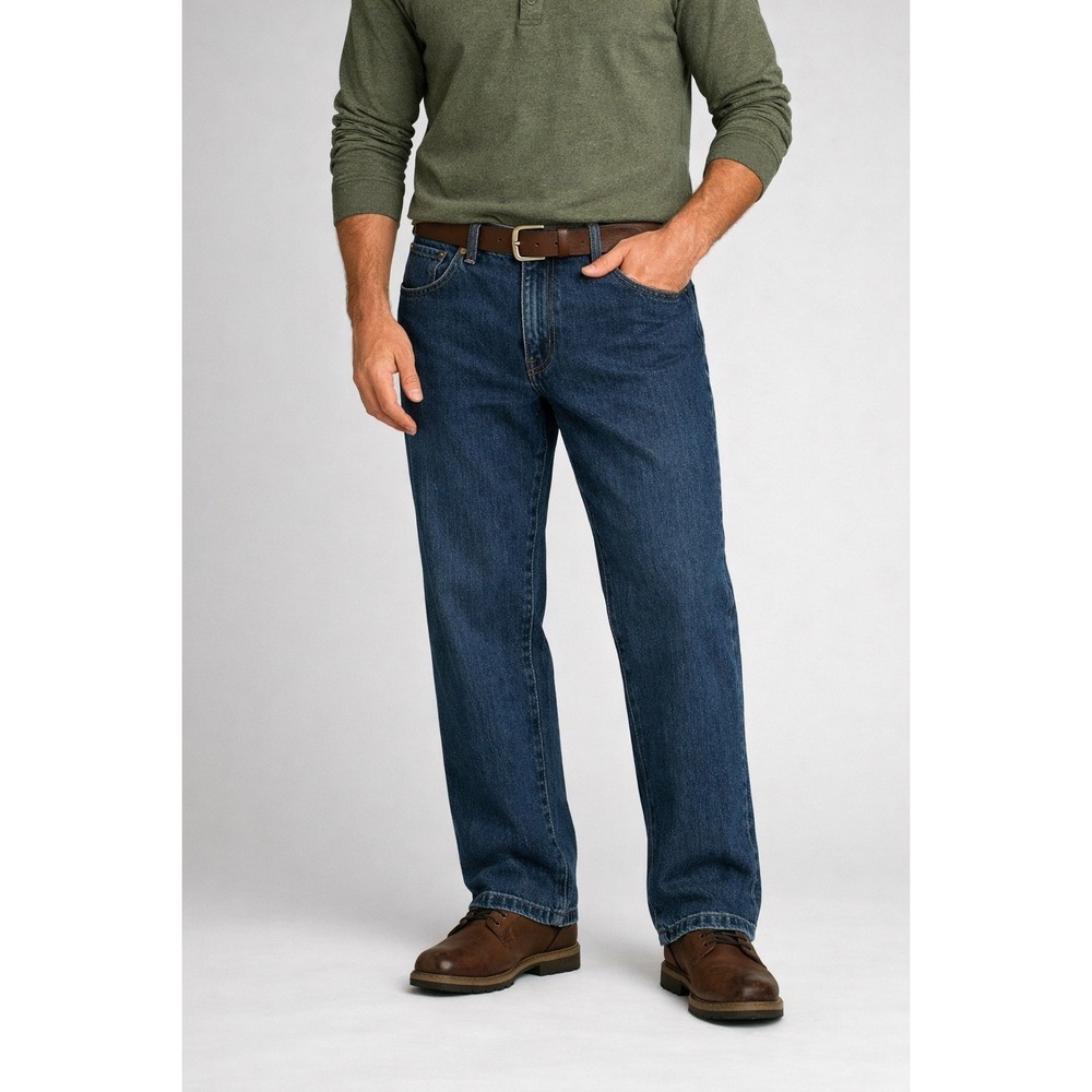 Orvis Mens  Jeans 38x32  Blue Denim Classic Straight Fit 5 Pocket